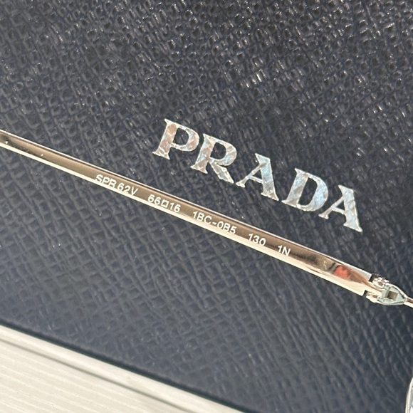 Prada SPR62V 1BC-0B5 66-16-130mm Silver Frame Sunglasses - Picture 6 of 7